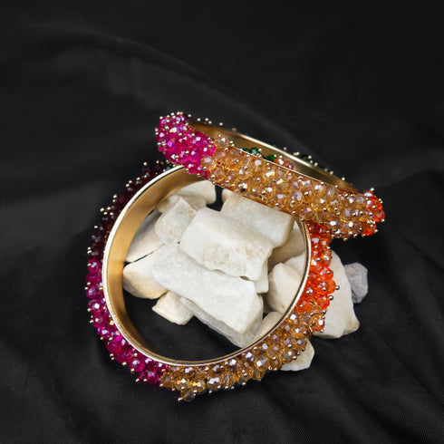 Multi color Moti Bangles D294-1